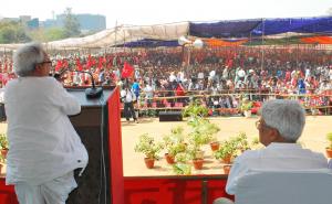 Biman Basu Addressing the Rally