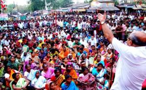 Com. Amal Halder campaigning in Rasulpur