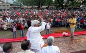 Com. Biman Basu Addressing Rally in Baharampur