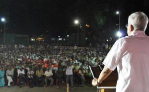 Com. Prakash Karat addressing a public meeting in Padya Pukur
