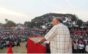 Com. Rabin Deb addressing a meeting at Shyampur