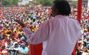 Com. Surjya Kanta Mishra addressing a mass meeting in Keshpur Ghatal