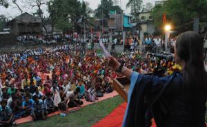 Com. Brinda during campaign in Naxalbari