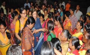 Com. Brinda meeting women during campaign in Naxalbari