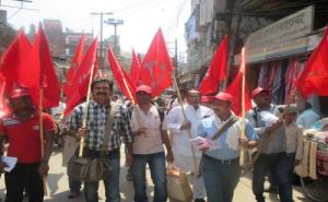 Rally in favour of Com. Hiralal Yadav in Varanasi.