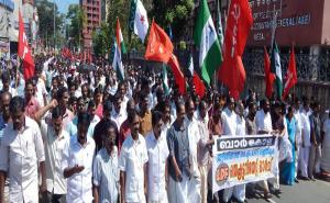 Massive march is organised by the  LDF  to  Kerala Secretariat on 03.02.2015 demanding the resignation of the Finance Minister K.M Mani. 
